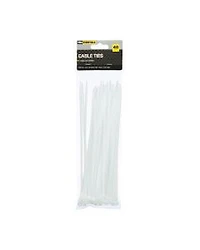 Pro Essentials 8" Cable Ties - Natural White, 40 Count