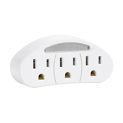 1 To 3 Adapter Grounded Outlets with Night Light