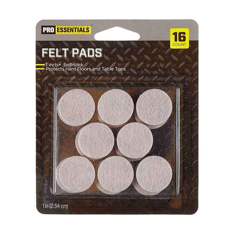 Pro Essentials Tan Furniture Felt Pads, 16 Count