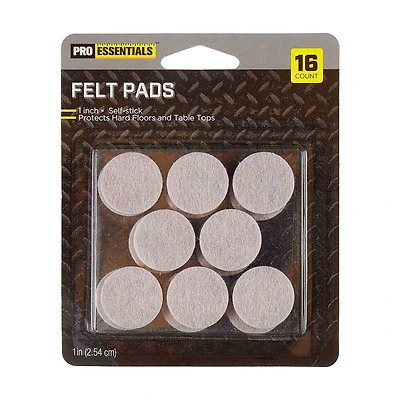 Pro Essentials Tan Furniture Felt Pads, 16 Count