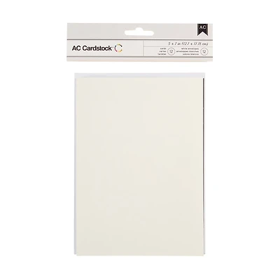 American Crafts Cardstock Cards and Envelopes, 5 in x 7 in, White, 12 Pack