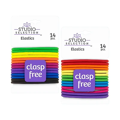Studio Selection Clasp Free Black Multicolor Elastics, 14 Count