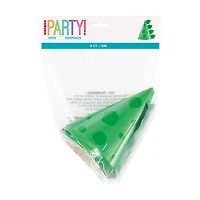 Blue & Green Dinosaur Party Hats, 8 Count