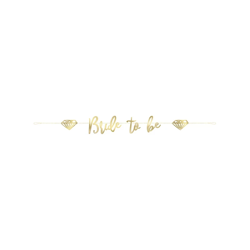 Gold "Bride to Be" Bridal Shower Banner, 6 Feet