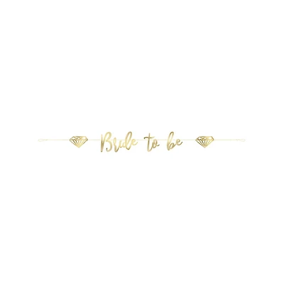 Gold "Bride to Be" Bridal Shower Banner, 6 Feet