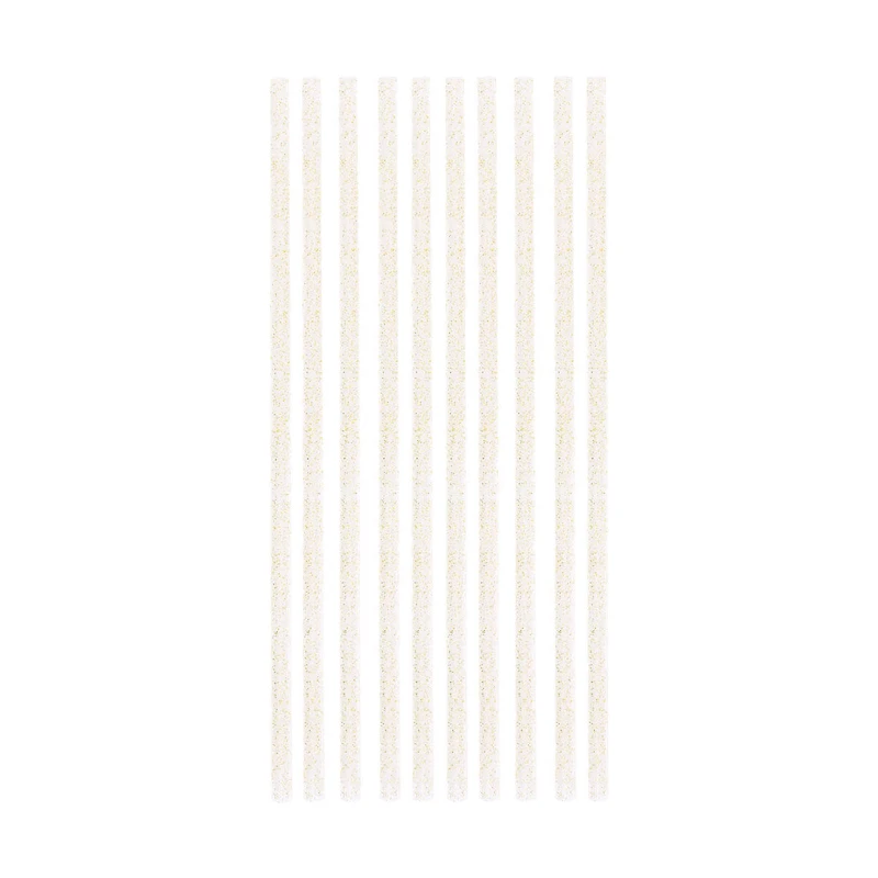 Gold Glitter Plastic Straws, 10 Count