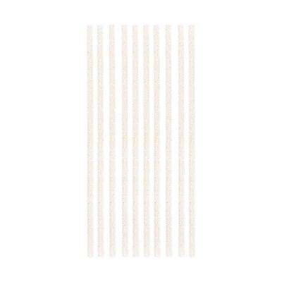 Gold Glitter Plastic Straws, 10 Count