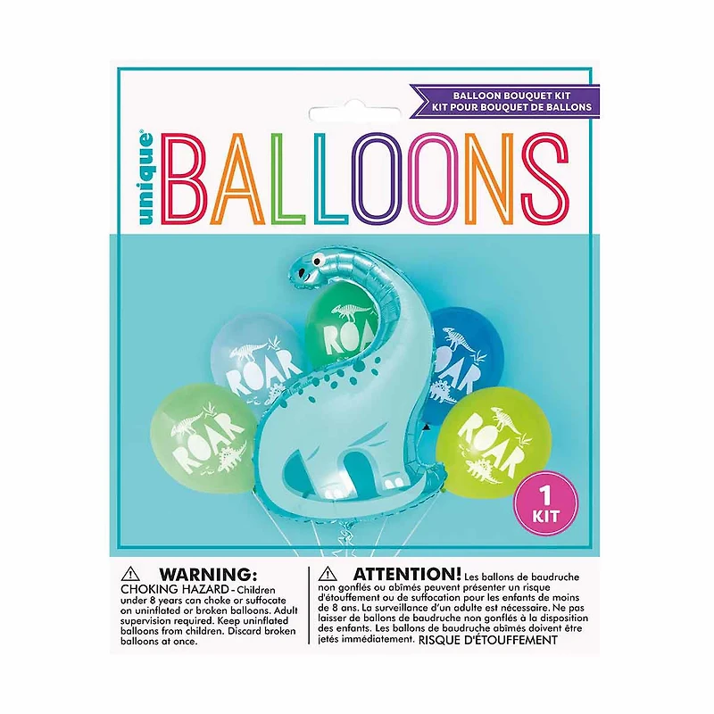 Blue & Green Dinosaur Giant Balloon Kit, 6 Pieces