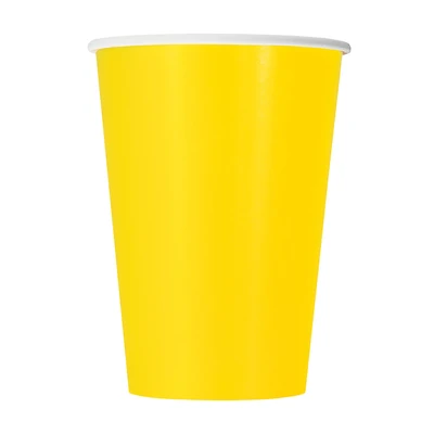 321 Party! Neon Yellow Paper Cups, 12 oz, 10 ct