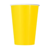 321 Party! Neon Yellow Paper Cups, 12 oz, 10 ct