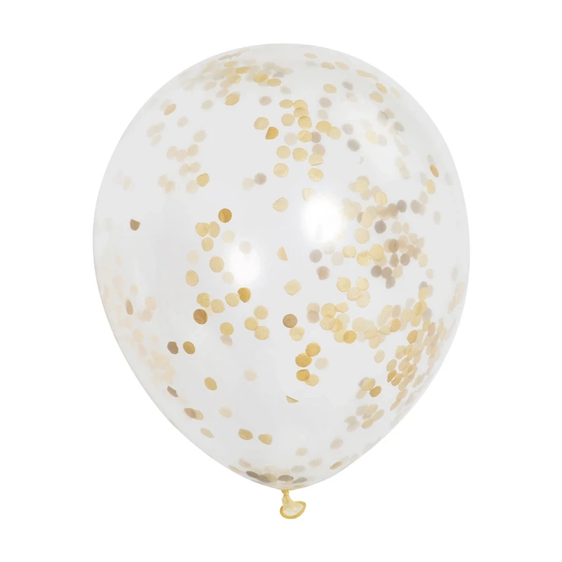 321 Party! Latex Gold Confetti Balloons, 12 in, 6 ct
