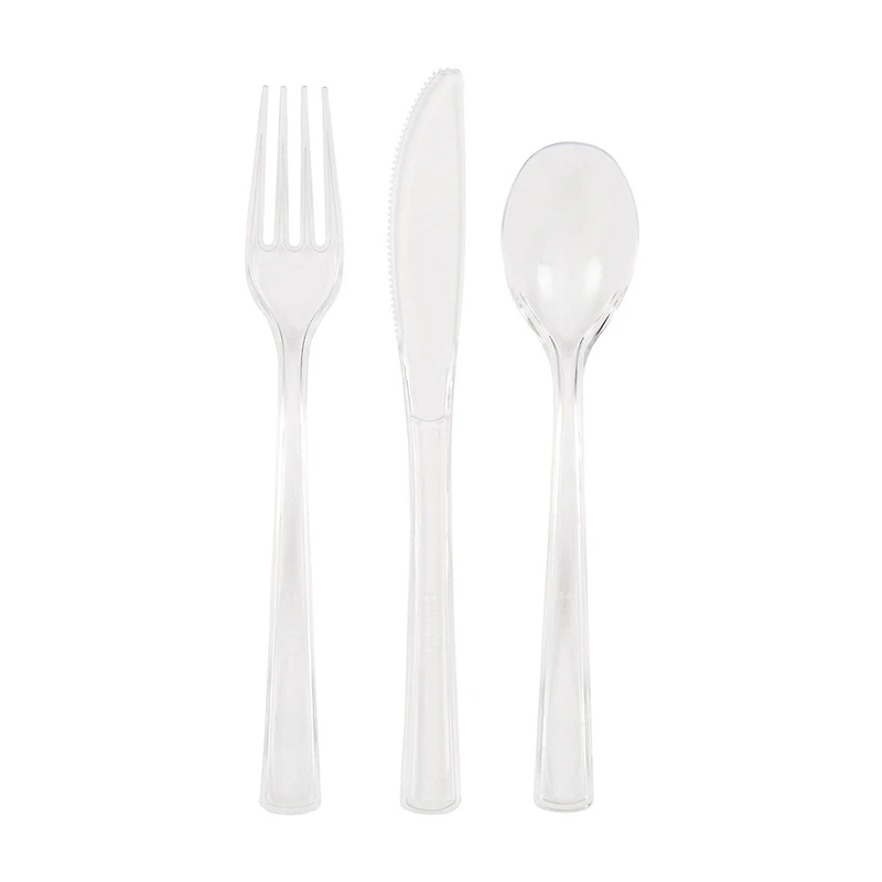 321 Party! Clear Assorted Plastic Silverware Set, 24 pc