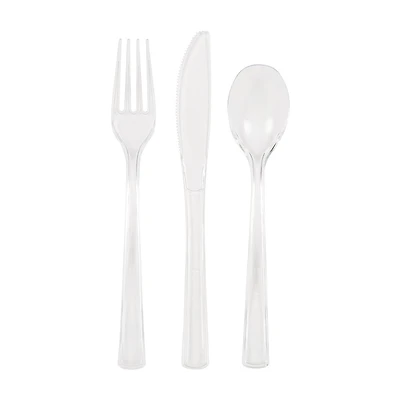 321 Party! Clear Assorted Plastic Silverware Set, 24 pc