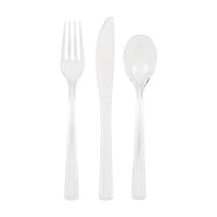 321 Party! Clear Assorted Plastic Silverware Set, 24 pc