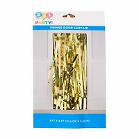 321 Party! Fringe Door Curtain, Gold, 3 ft x 8 ft