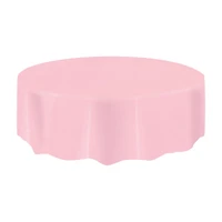 321 Party! Round Plastic Light Pink Tablecloth, 84 in