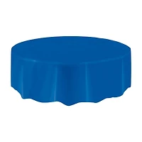 321 Party! Round Plastic Royal Blue Tablecloth, 84 in
