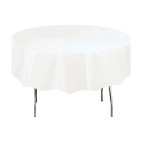 321 Party! Round Plastic White Tablecloth, 84 in