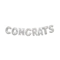 321 Party! Silver Foil "CONGRATS" Letter Balloon Banner Kit