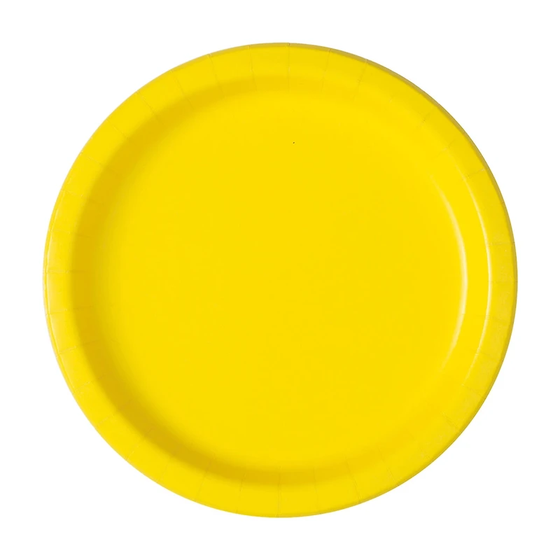 321 Party! Neon Yellow Party Plates, 9 in, 16 ct