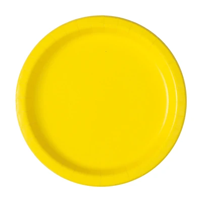 321 Party! Neon Yellow Party Plates, 7 in, 16 ct