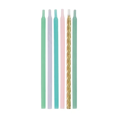 321 Party! Pastel & Metallic Birthday Candles, Assorted, 12 ct