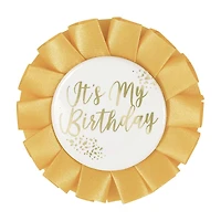 321 Party! Gold "It's My Birthday” Badge