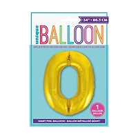 34" Giant Foil Gold Number Balloon, 0
