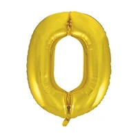 34" Giant Foil Gold Number Balloon, 0