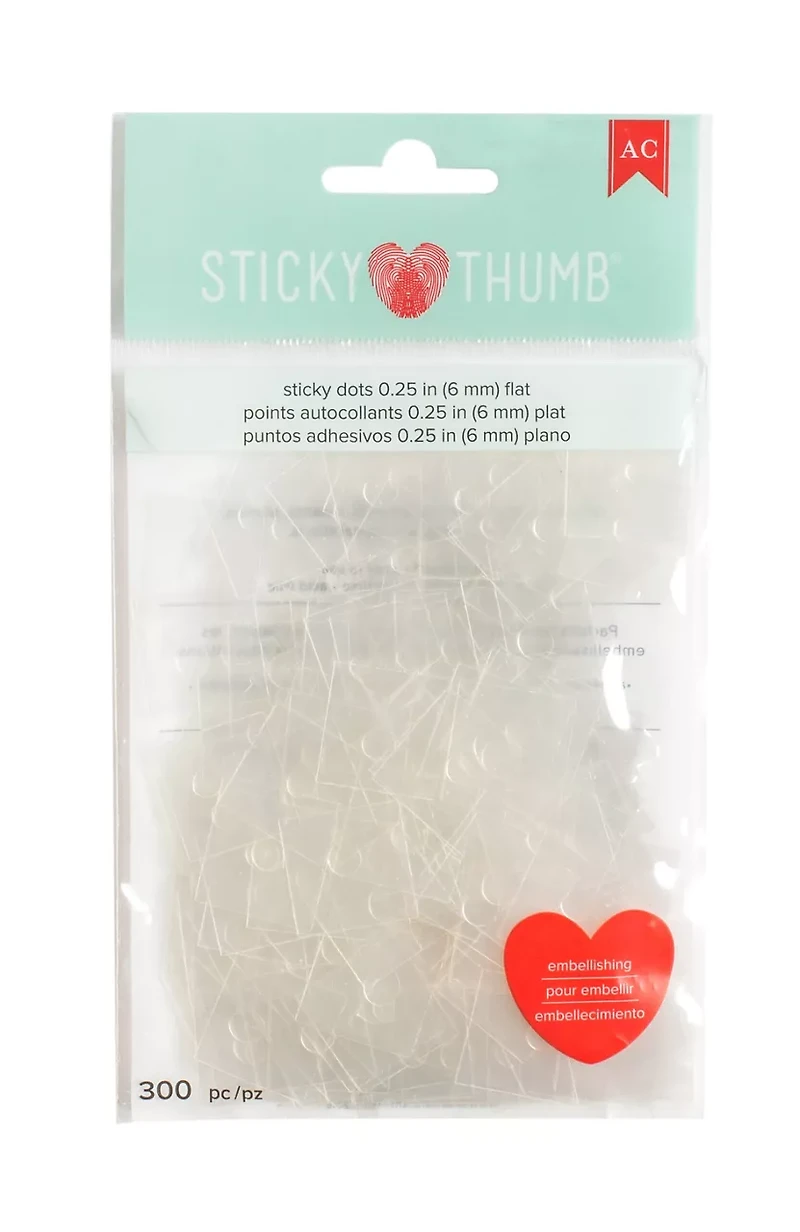 American Crafts Sticky Thumb, 1/4" Sticky Dots, 300 Count