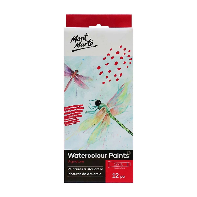 Mont Marte Watercolour Paints 12ml, 12 Pieces