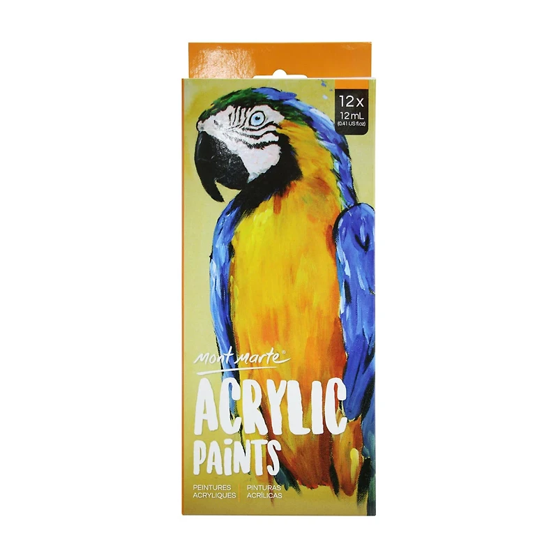 Mont Marte Acrylic Paints 12ml, 12 Pieces