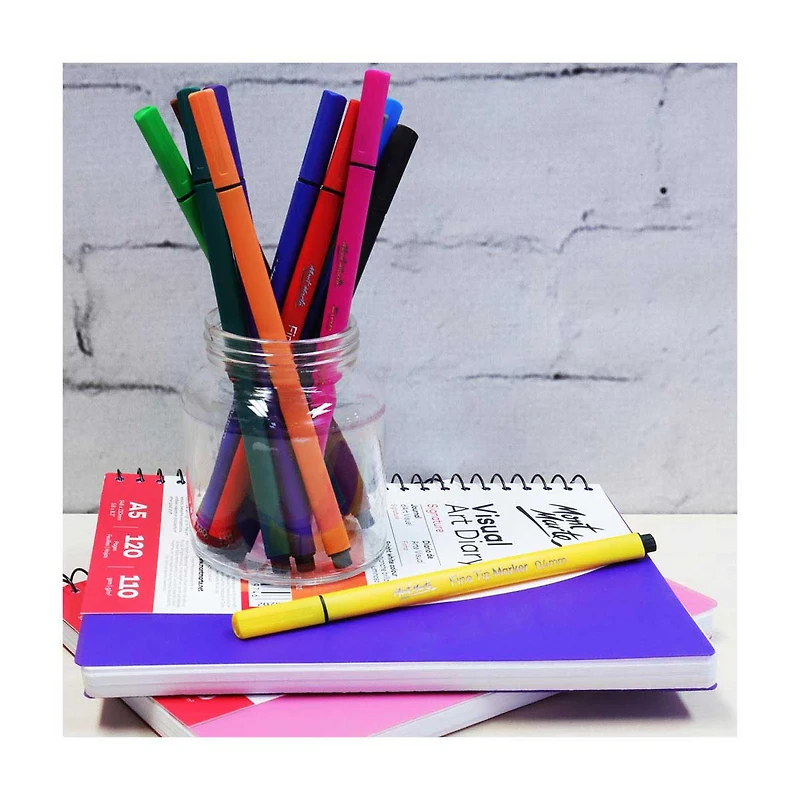 Mont Marte Fine Tip Marker Tri Grip in Case, 12 Pieces