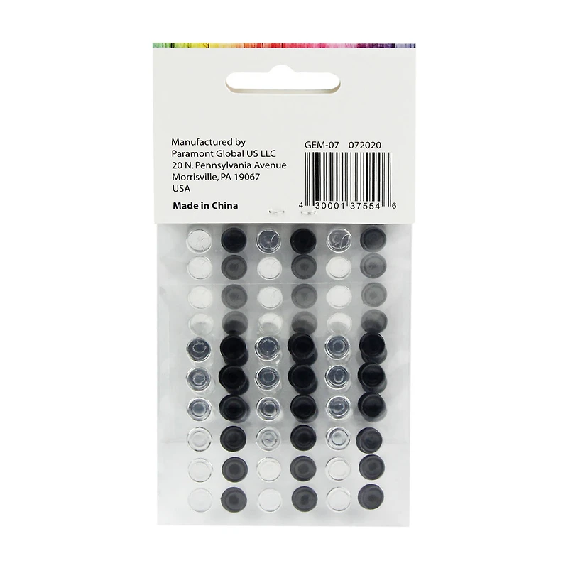 Make Shoppe Gemstone Sticker, Black Silver, 78 Count, 0.27In