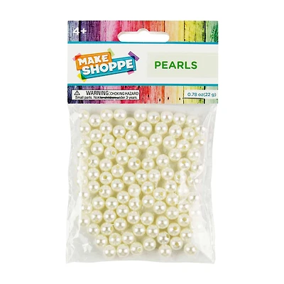 Make Shoppe Kids Craft White Plastic Pearls, 0.78oz