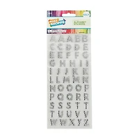 Make Shoppe Alphabet Gemstone Sticker, Silver, 55 Count