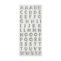 Make Shoppe Alphabet Gemstone Sticker, Silver, 55 Count