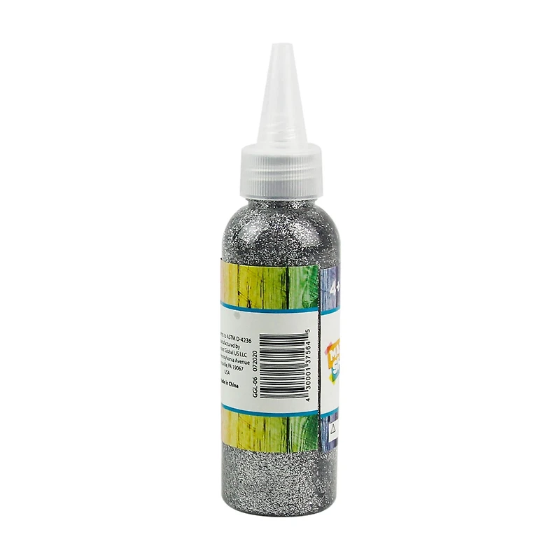 Make Shoppe Glitter Glue Bottle, Silver, 3.38oz