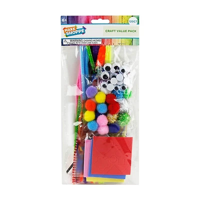 Make Shoppe Multicolor Value Craft Pack, 120 Assorted Pieces