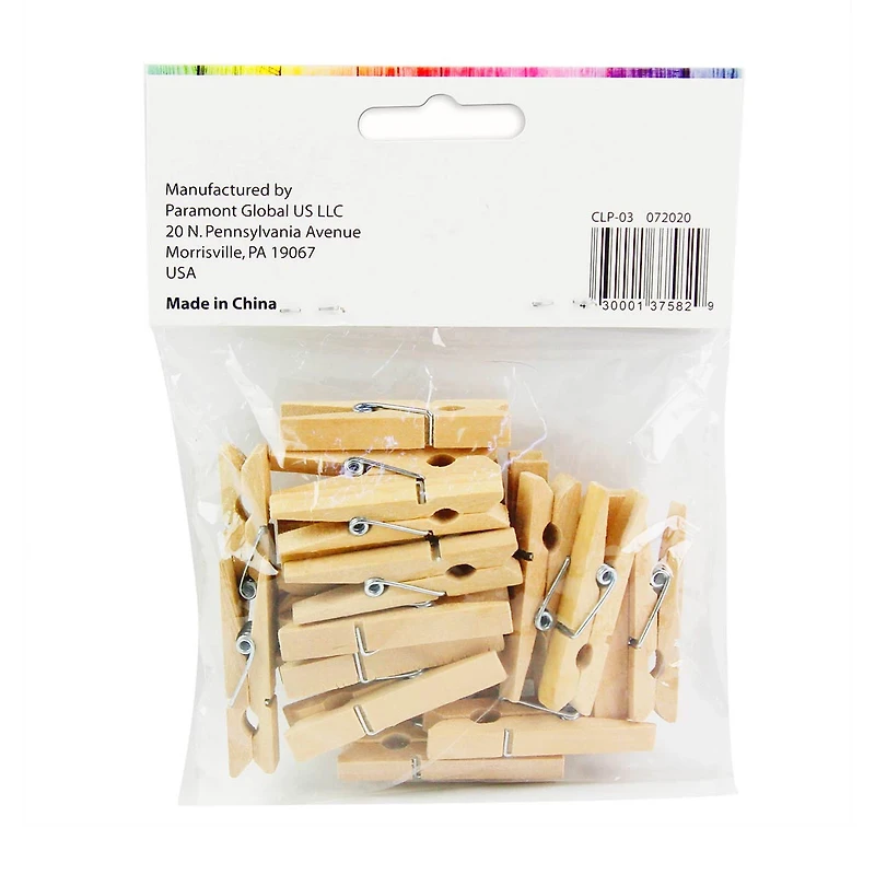 Make Shoppe Wood Clothespins 1.77'', Natural, 24 Count