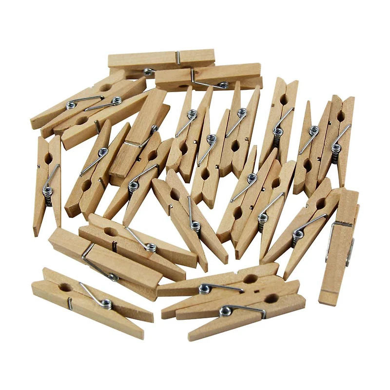 Make Shoppe Wood Clothespins 1.77'', Natural, 24 Count