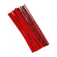 Make Shoppe Tinsel & Regular Chenille Stem, Red, 35 Count, 6Mm X 12Inch