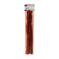 Make Shoppe Tinsel & Regular Chenille Stem, Orange, 35 Count, 6Mm X 12Inch