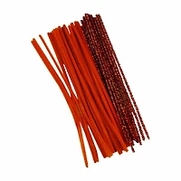 Make Shoppe Tinsel & Regular Chenille Stem, Orange, 35 Count, 6Mm X 12Inch