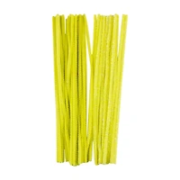 Make Shoppe Tinsel & Regular Chenille Stem, Yellow, 35 Count, 6Mm X 12Inch