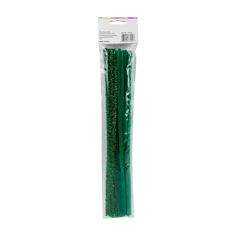 Make Shoppe Tinsel & Regular Chenille Stem, Green, 35 Count, 6Mm X 12Inch