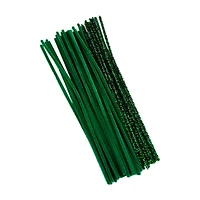 Make Shoppe Tinsel & Regular Chenille Stem, Green, 35 Count, 6Mm X 12Inch