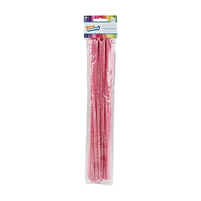 Make Shoppe Tinsel & Regular Chenille Stem, Pink, 35 Count, 6Mm X 12Inch