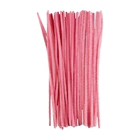 Make Shoppe Tinsel & Regular Chenille Stem, Pink, 35 Count, 6Mm X 12Inch