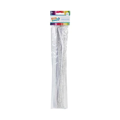Make Shoppe Tinsel & Regular Chenille Stem, White 35 Count, 6Mm X 12Inch